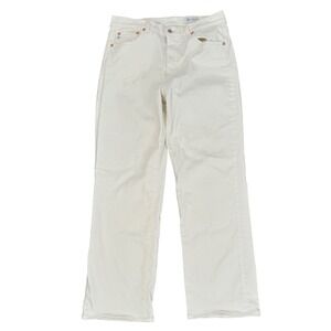 AG Jeans Brinley Mid Rise Straight Leg Cream Denim Jeans Womens Size 31